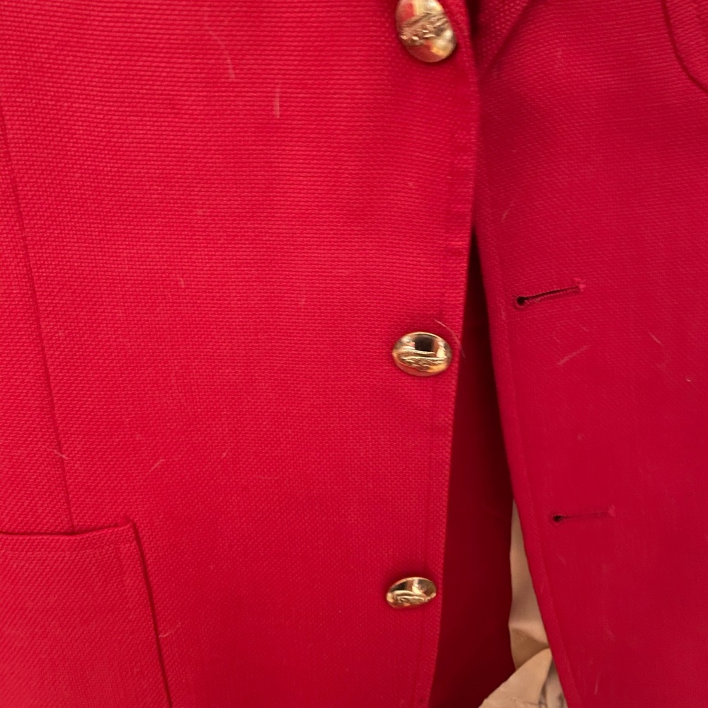 Lacoste vintage vibrant red twill blazer. No size or fabric content. Gorgeous. - Picture 2 of 14